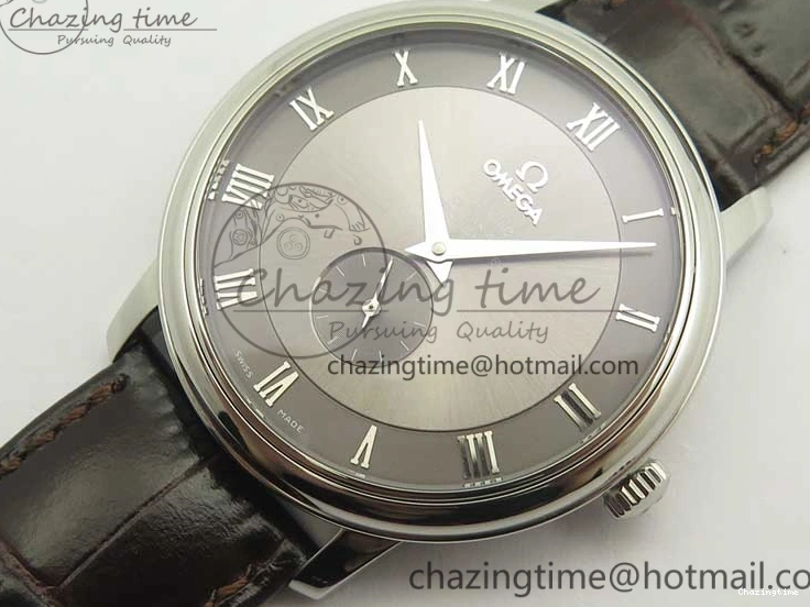 0329 Original De Ville Prestige Small Second TWF 1:1 Best Edition Gray Dial on Black Leather Strap MIYOTA 8036